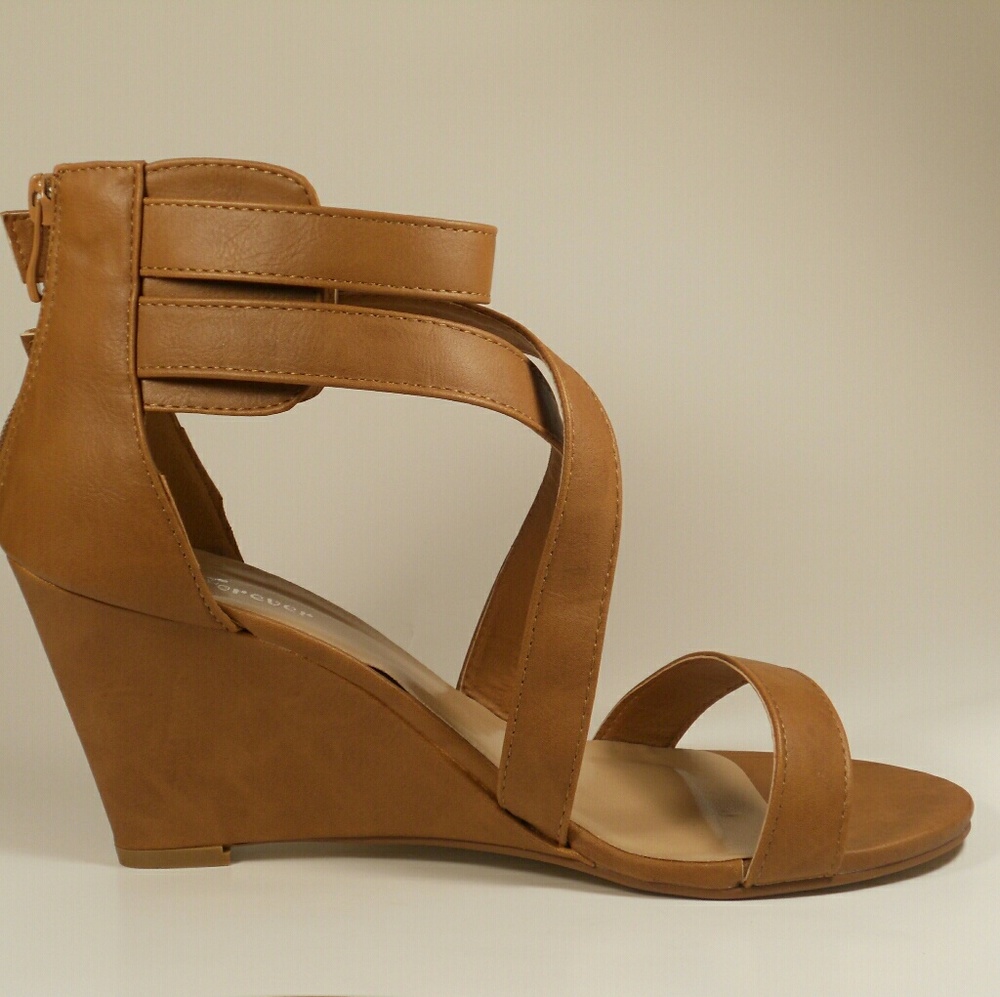TAN STAPPY WEDGES - Picture 3 of 4